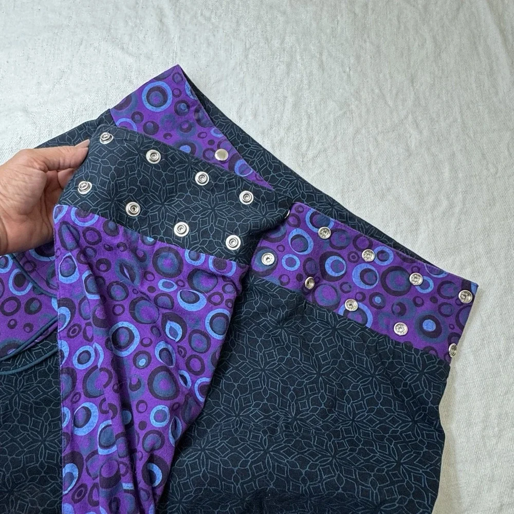 Womens Festival Wrap Around Reversible Mini Skirt Purple Boho Hippy Artsy Grunge